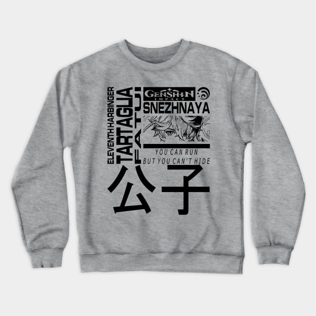 Genshin Impact Tartaglia JP (Black) Crewneck Sweatshirt by HoyoStan